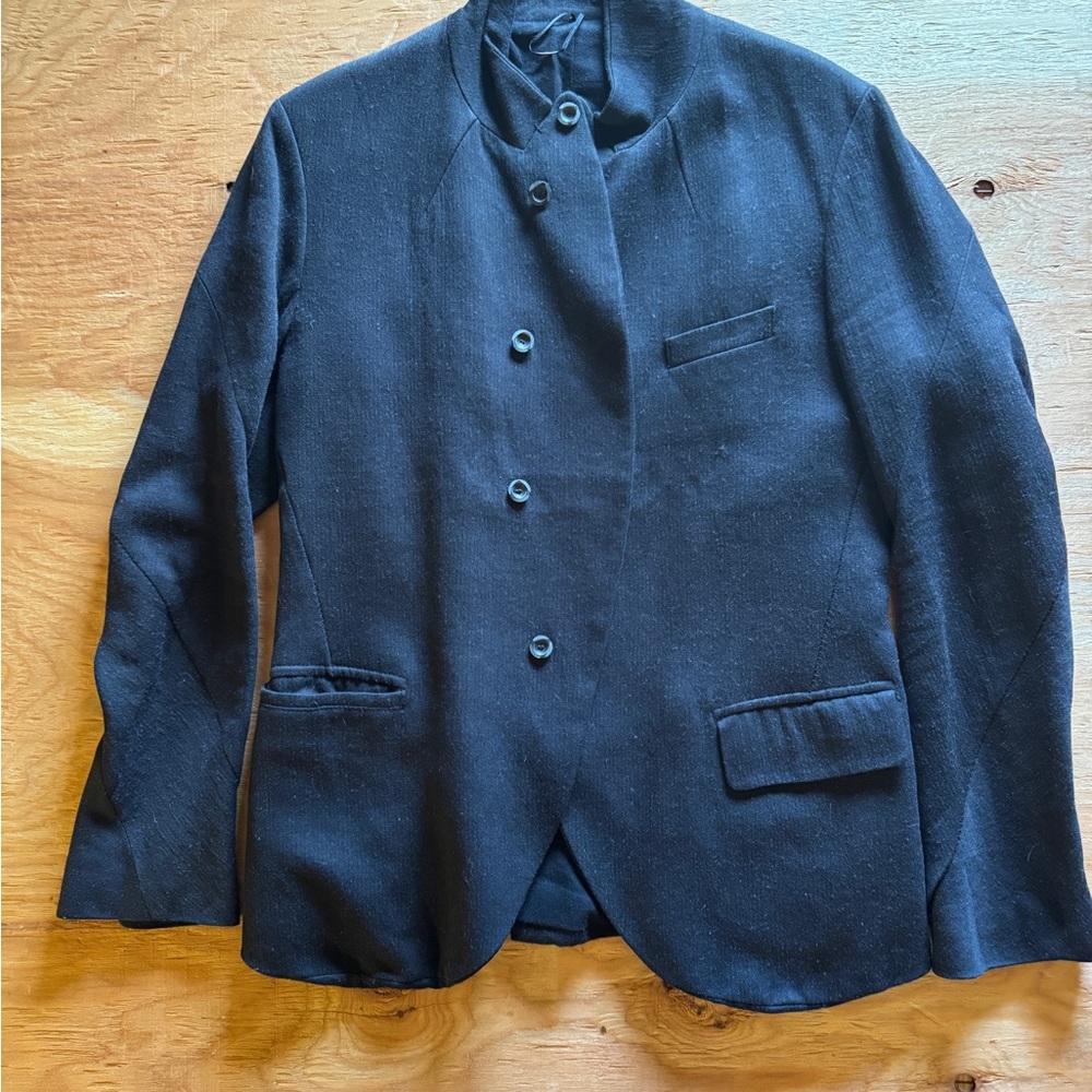 Masnada Soft Black Button-Up Blazer